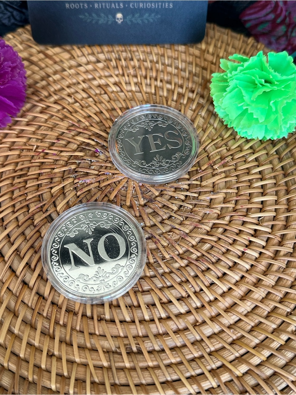 Silver Yes / No Decision Coin – Intuitive Choice Token